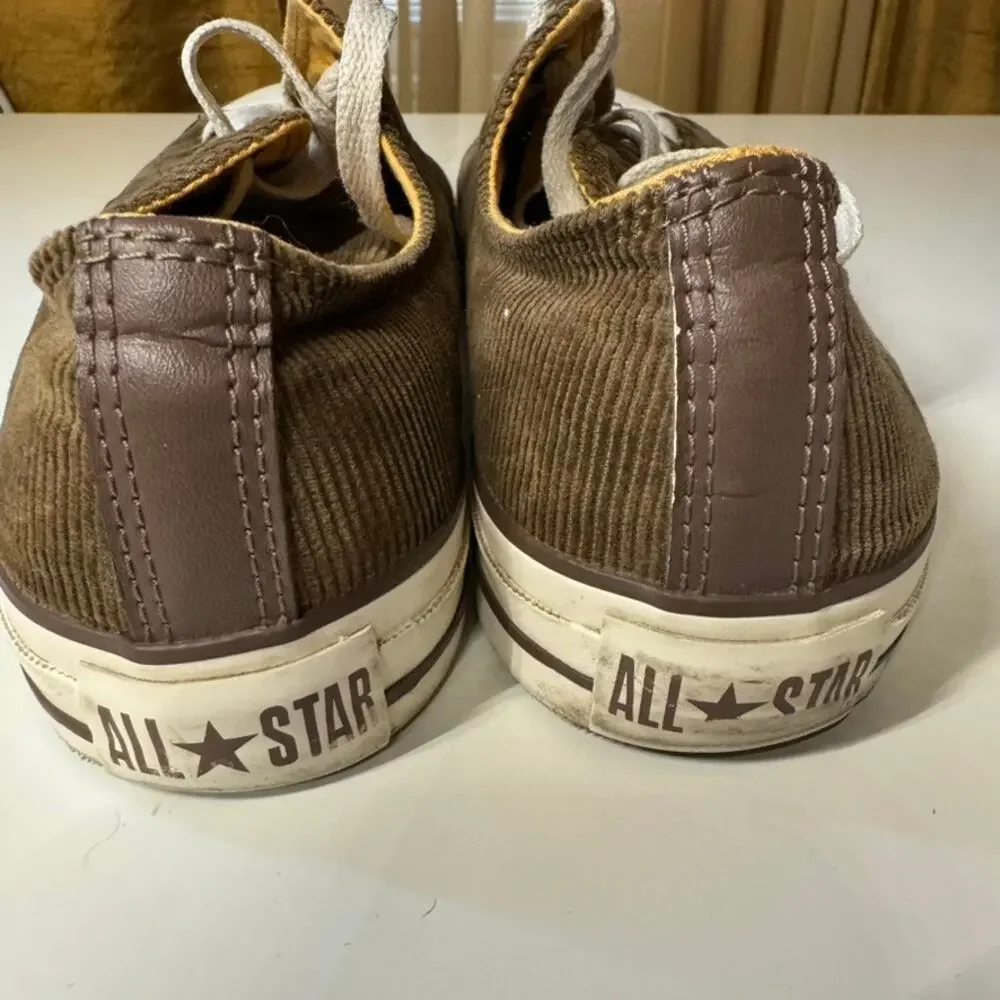 Converse All Star Low Top Brown Corduroy Sneakers Casual Lace Up Shoes - Picture 8 of 15